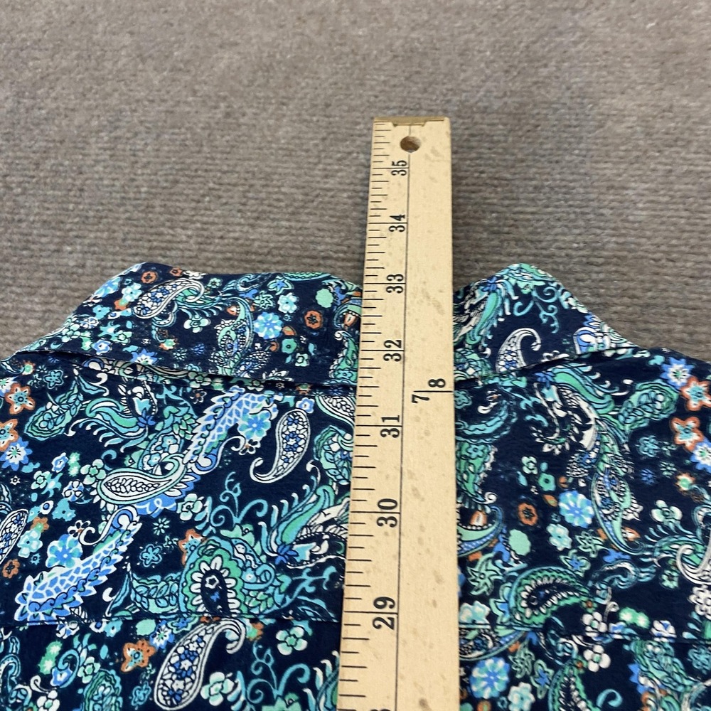Cremieux Premium Denim Shirt Mens 2XL XXL Blue Paisley Button Front Long Sleeve - Picture 8 of 8